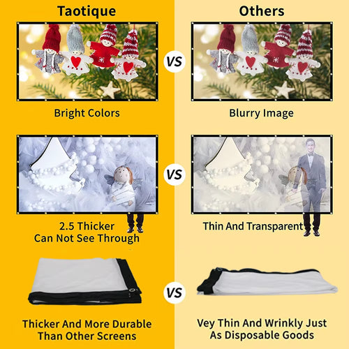 60 72 84 100 120 150 Inch Simple Foldable Projection Screen 100Inch Curtain 16:9 Outdoor Full HD 2K 4K Projector Screen Curtain