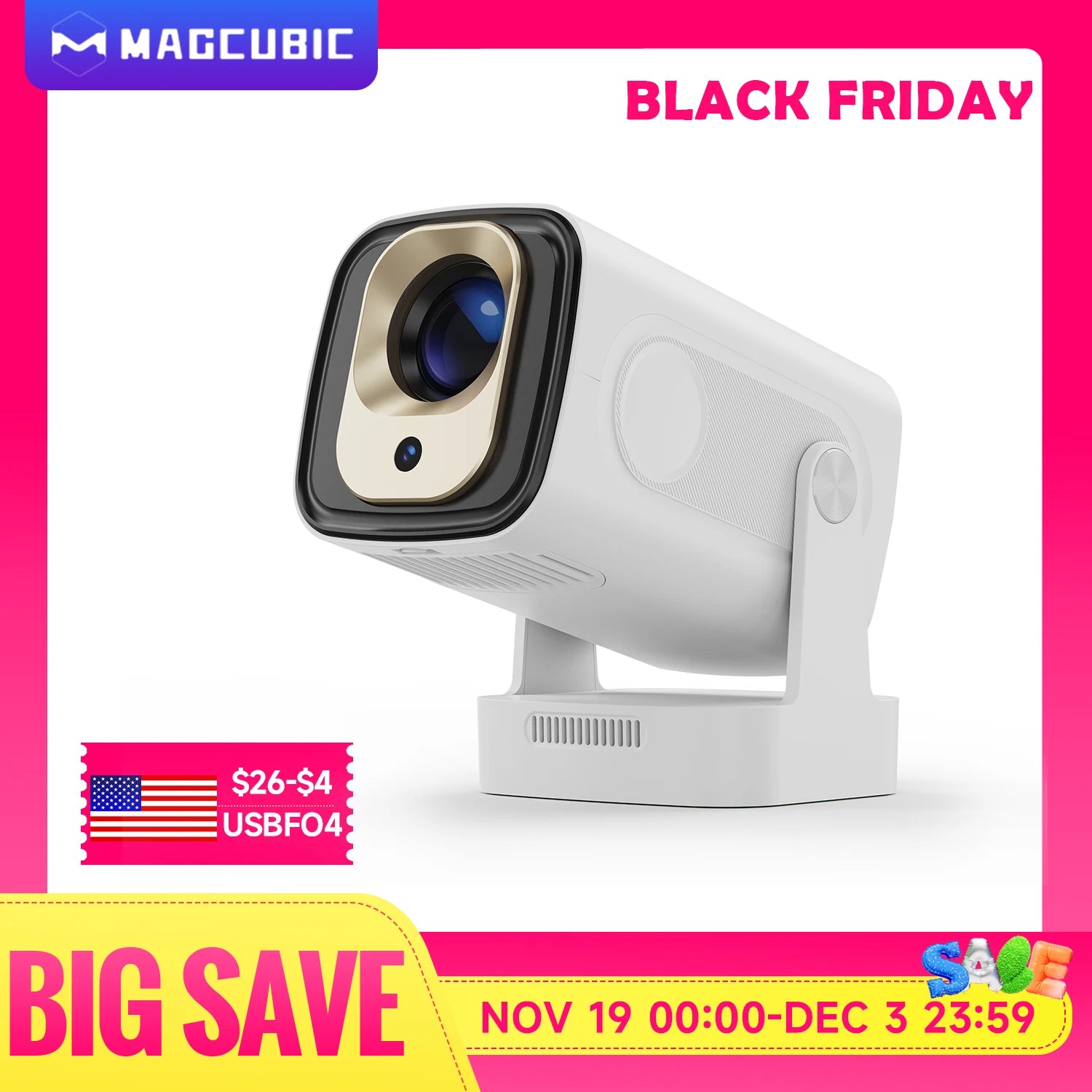 HY310 Auto Focus Projector 1080P Native 4K 330ANSI Android 11 Wifi6 BT5.4 Mini Outdoor Movie Projector with Air Mouse