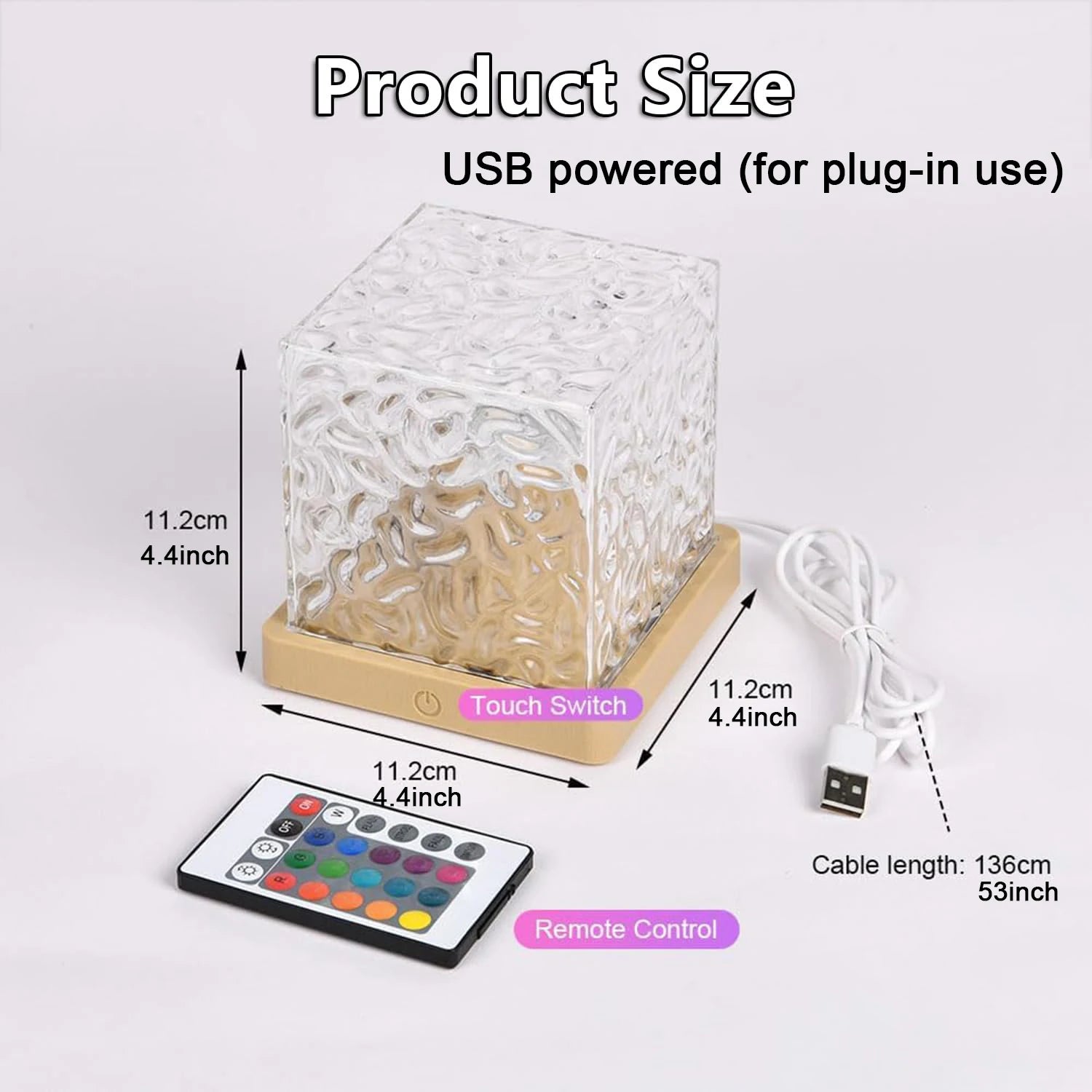 Ocean Wave Aurora Projector Light Remote 16 Colors RGB Dimmable Water Ripple Flame Crystal Lamp for Living Room Study Bedroom